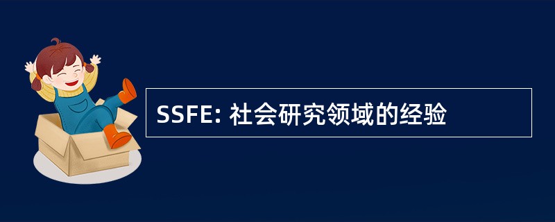 SSFE: 社会研究领域的经验