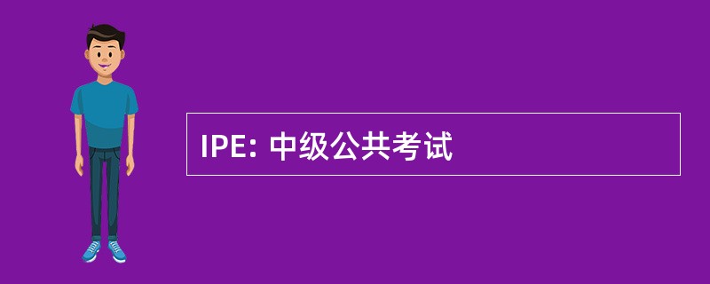 IPE: 中级公共考试