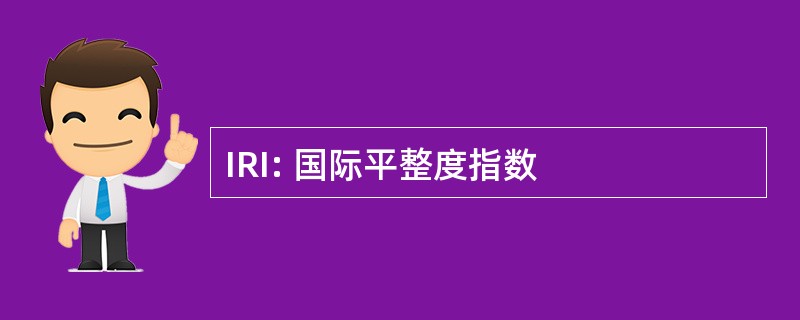 IRI: 国际平整度指数