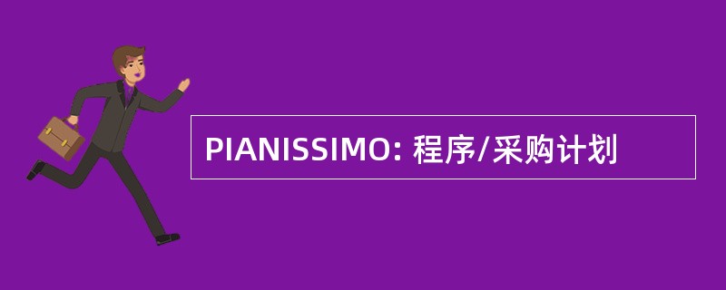 PIANISSIMO: 程序/采购计划