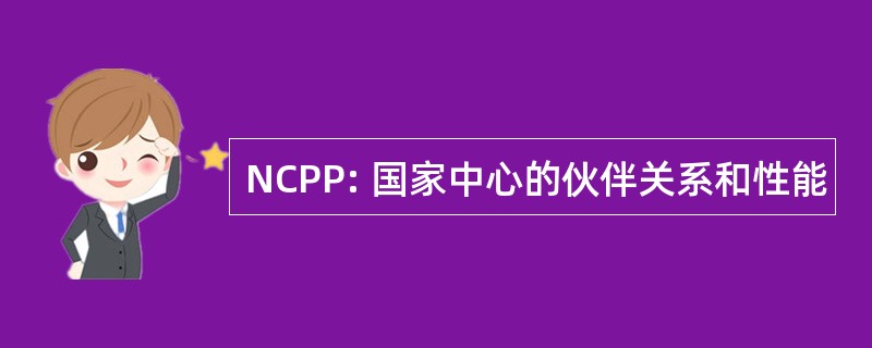 NCPP: 国家中心的伙伴关系和性能