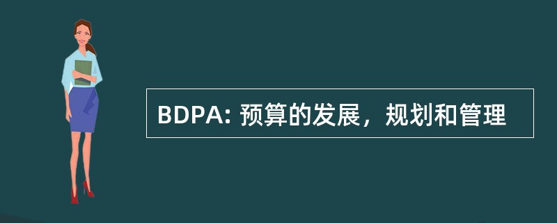 BDPA: 预算的发展，规划和管理